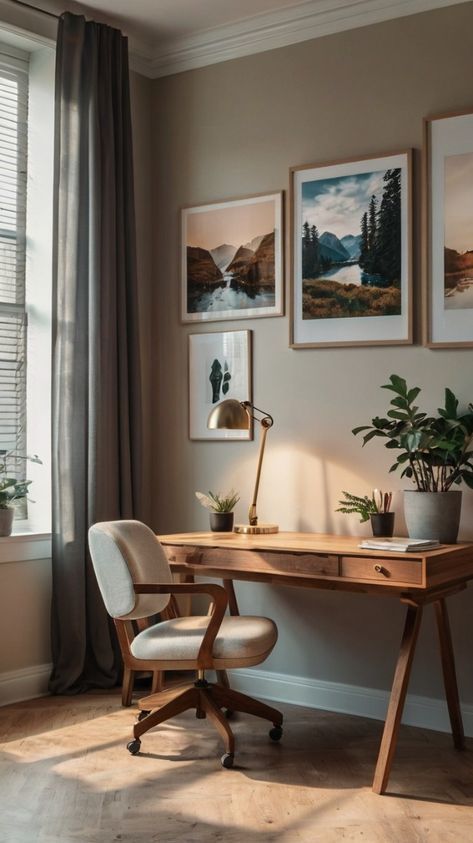 Soft, neutral colors for study room decoration