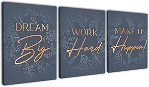 Motivational wall art for home workspace